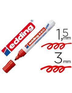 Marqueur edding e660 tableau blanc rechargeable pointe ogive tracé 1.5/3mm encre cap-off pigmentée non toxique rouge.