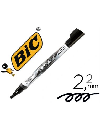 Marqueur bic velleda pocket effaçable pointe ogive tracé 3mm encre liquide base alcool format poche noir.