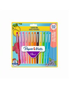 Blister 12 stylos-feutres paper mate flair senteur coloris assortis.