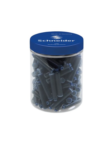 Cartouches schneider courtes internationales encre coloris bleu pot de 100 unit s.