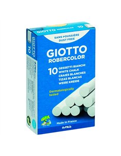 Craie giotto standard tableaux et ardoises coloris blanc boite 10 unites.