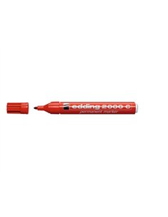 Marqueur edding permanent e2000c pointe ogive tracé 1.5/3mm corps aluminium encre faible odeur séchage rapide rouge.
