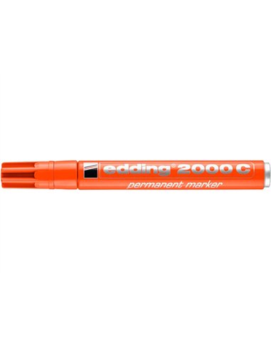 Marqueur edding permanent e2000c pointe ogive tracé 1.5/3mm corps aluminium encre faible odeur séchage rapide rouge.
