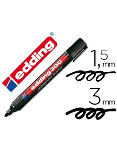 Marqueur edding permanent e300 pointe ogive tracé 1.5/3mm corps plastique coloris noir.