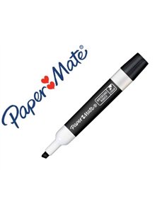 Marqueur paper mate effacable tableau blanc pointe biseautee coloris noir.
