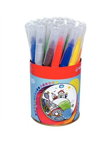 Feutre coloriage stabilo power max encre lavable corps large pointe large bloquée lot 24 unités.