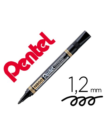 Marqueur pentel permanent pointe conique moyenne 4,20mm encre indelebible faible odeurtous supports coloris noir.