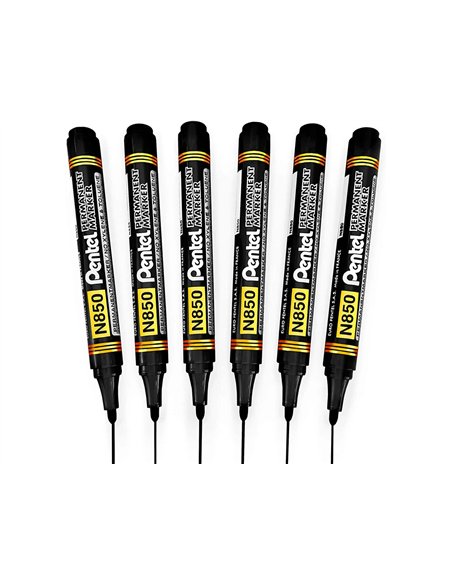 Marqueur pentel permanent pointe conique moyenne 4,20mm encre indelebible faible odeurtous supports coloris noir.