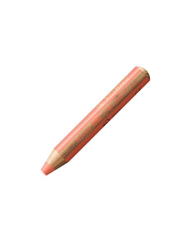Crayon stabilo woody 3 in 1 multi-talents coloris rouge pastel.