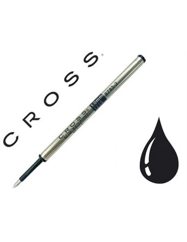 Recharge bille cross slim medium pour roller cross click coloris noir.