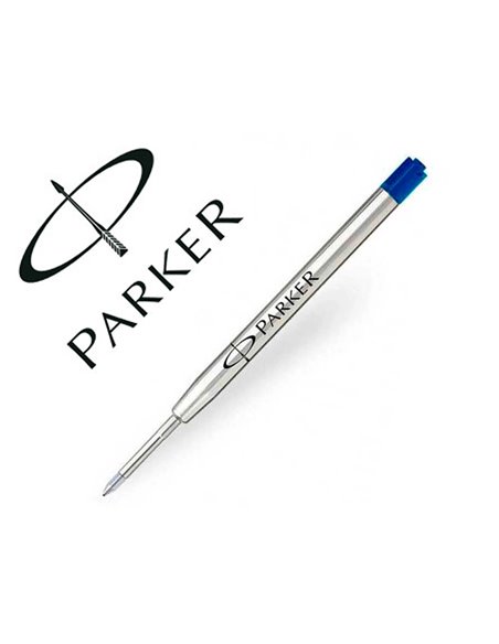 Recharge encre parker quink pour stylo-bille pointe large encre bleue.
