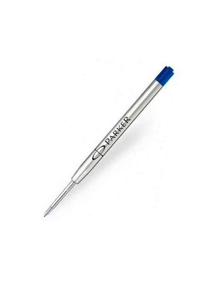 Recharge encre parker quink pour stylo-bille pointe large encre bleue.