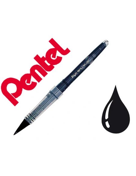 Recharge pentel feutre tradio stylo refill mlj20 largeur moyenne coloris noir.