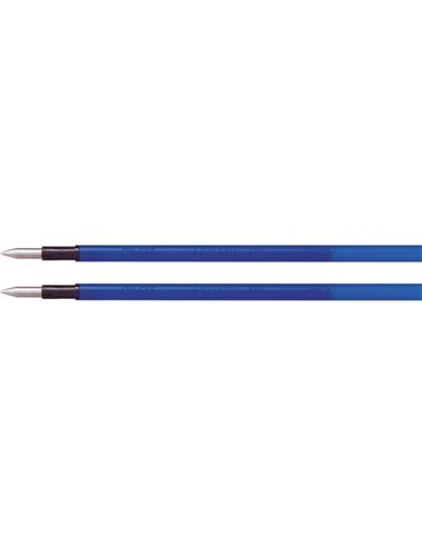 Recharge pilot frixion ball 4 colors pointe fine encre bleue blister 2 unites.