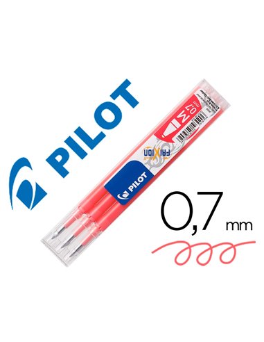 Recharge pilot frixion ball pointe moyenne coloris rose corail set 3 unites.