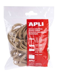 Bandes élastiques en caoutchouc naturel Apli - Ø 160 x 5 mm - Haute élasticité et résistance - Contenu 100 g