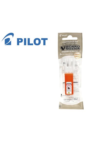 Recharge pilot v-board master recycle pointe ogive fine large et biseautee coloris orange.