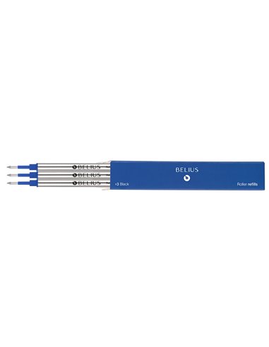 Recharge roller belius pointe 0,7mm encre coloris bleue boite 3 unites.