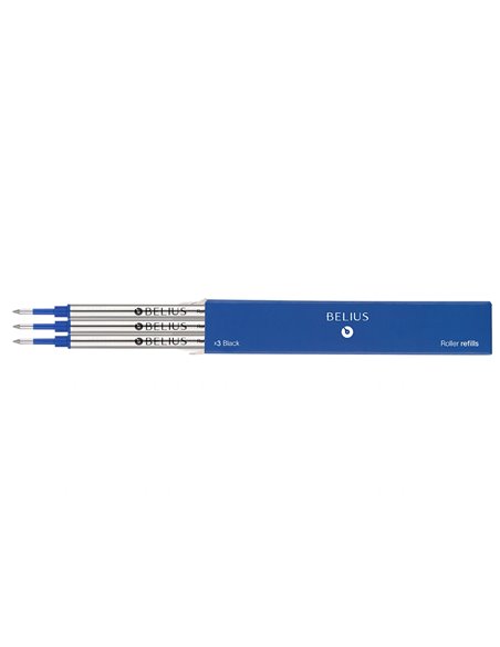 Recharge roller belius pointe 0,7mm encre coloris bleue boite 3 unites.