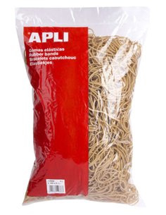 Bandes élastiques Apli Ø 120 x 2 mm - Contenu 1 kg - Haute élasticité et résistance - 70 % caoutchouc naturel