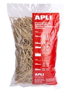 Bandes élastiques en caoutchouc naturel Apli - Ø 160 x 3 mm - Haute élasticité et résistance - Contenu : 1 kg
