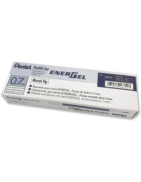 Recharge roller pentel encre gel bl77 bl107 encre fluide douce lumineuse pointe moyenne sechage rapide violet.