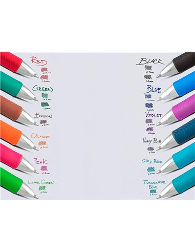 Recharge roller pentel encre gel bl77 bl107 encre fluide douce lumineuse pointe moyenne sechage rapide violet.