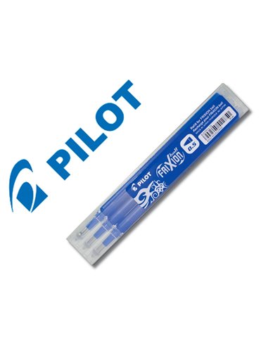 Recharge roller pilot frixion ball pointe fine coloris bleu set 3 unités.