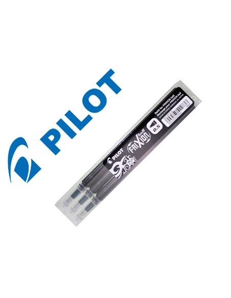 Recharge roller pilot frixion ball pointe fine coloris noir set 3 unités.
