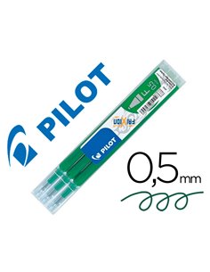 Recharge roller pilot frixion ball pointe fine coloris vert set 3 unités.