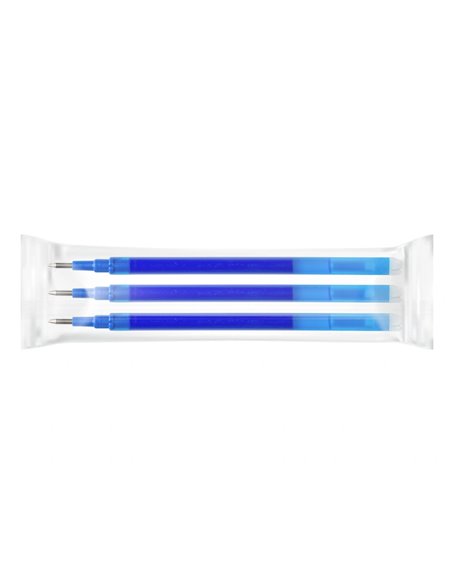 Recharge roller q-connect encre effacable couleur bleu set de 3u.