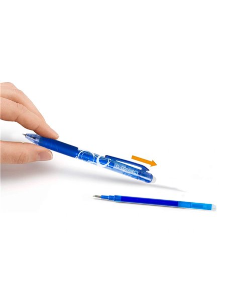 Recharge roller q-connect encre effacable couleur bleu set de 3u.