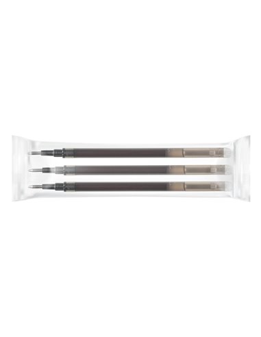 Recharge roller q-connect encre effacable couleur noir set de 3u.