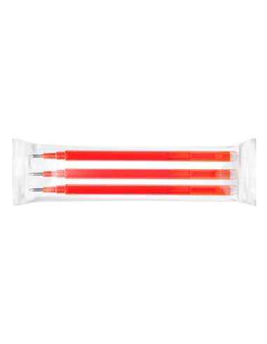 Recharge roller q-connect encre effacable couleur rouge set de 3u.