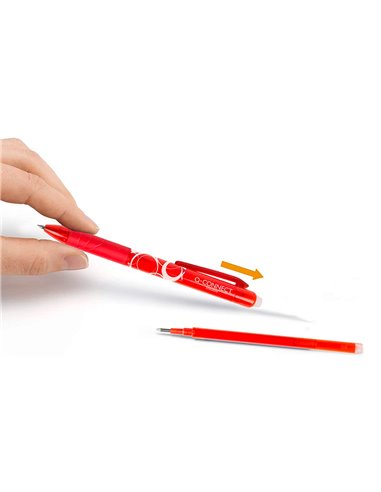 Recharge roller q-connect encre effacable couleur rouge set de 3u.