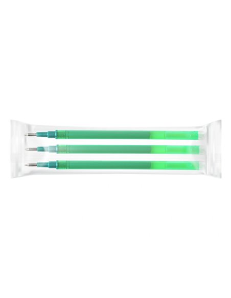 Recharge roller q-connect encre effacable couleur vert set de 3u.