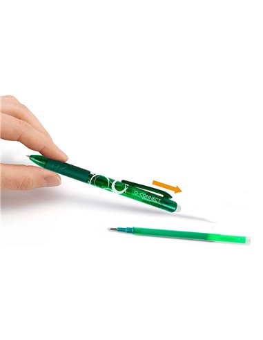 Recharge roller q-connect encre effacable couleur vert set de 3u.