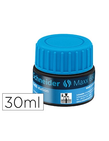 Recharge schneider maxx 660 surligneur job automatique 30ml coloris bleu.