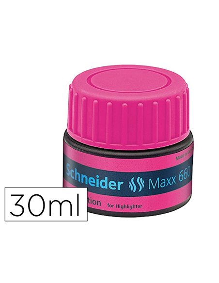 Recharge schneider maxx 660 surligneur job automatique 30ml coloris rose.