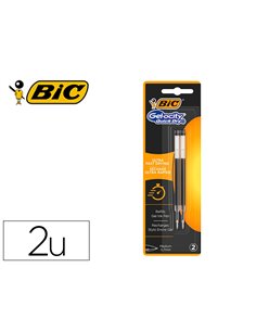 Recharge stylo gel bic gelocity quick dry pointe moyenne noir blister de 2.