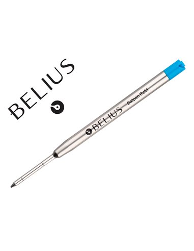 Recharge stylo-bille belius encre bleue pointe 0,8mm boite 3 unites.