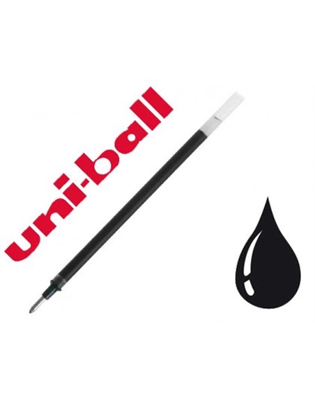 Recharge uni-ball roller gel impact pointe large coloris noir.