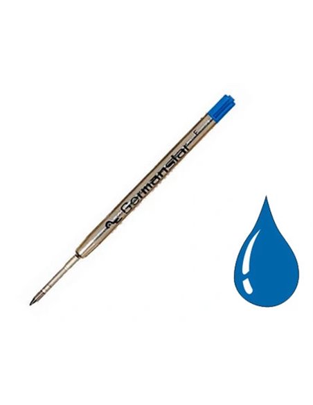 Recharge universelle stylo-bille type parker largeur fine coloris bleu.