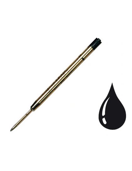Recharge universelle stylo-bille type parker largeur fine coloris noir.