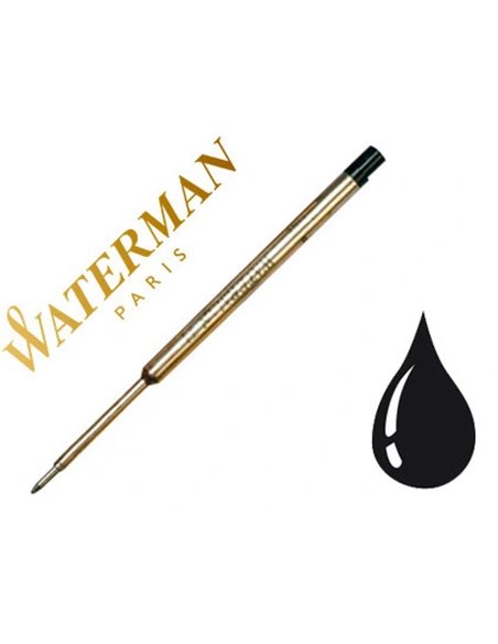 Recharge waterman stylo-bille maxima largeur fine coloris noir.