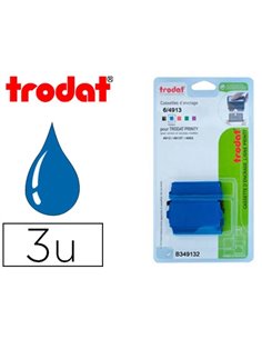 Recharge tampon trodat 4913/4913t/4953 bleu blister 3 unités.
