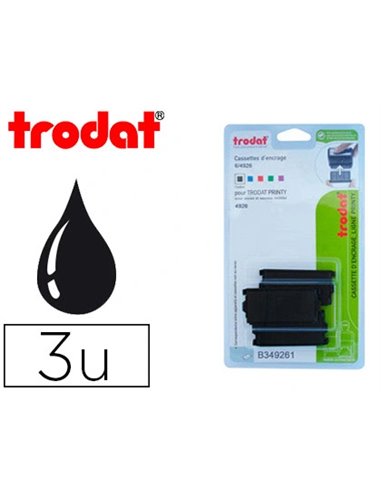 Recharge tampon trodat 4926 noir blister 3 unités.