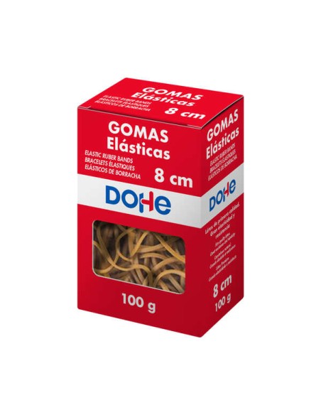 Bandes élastiques Dohe - Longueur 8 cm - En latex hautement résistant et élastique - Boîte de 100 g