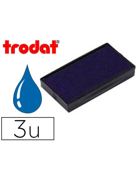 Recharge tampon trodat 4912/4912t/4952/4992 bleu blister 3 unités.