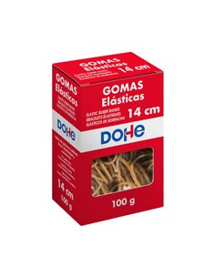 Gomme durable Dohe - Longueur 14 cm - En latex haute élasticité - Boîte de 100 g